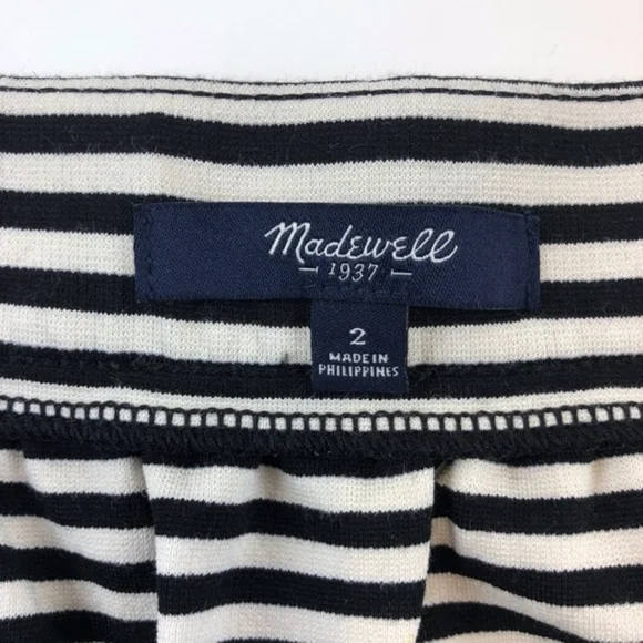 Madewell Ponte Swivel Mini Skirt Black White - Picture 6 of 7